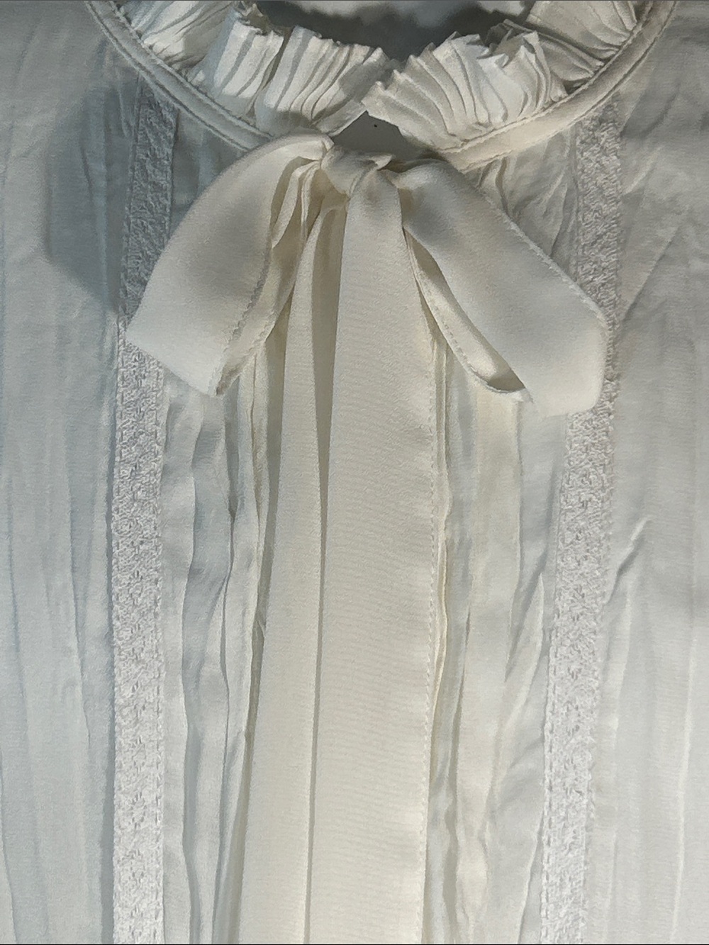 Melissa Paige SZL Ivory Georgette Blouse Career Romantic Wardrobe Staple Cottage - Picture 5 of 10